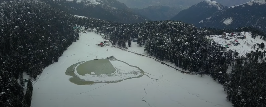 khajjiar during snowfall in himachal pradesh