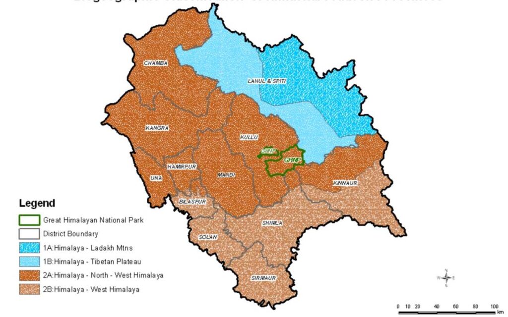 map of great himalayan national park