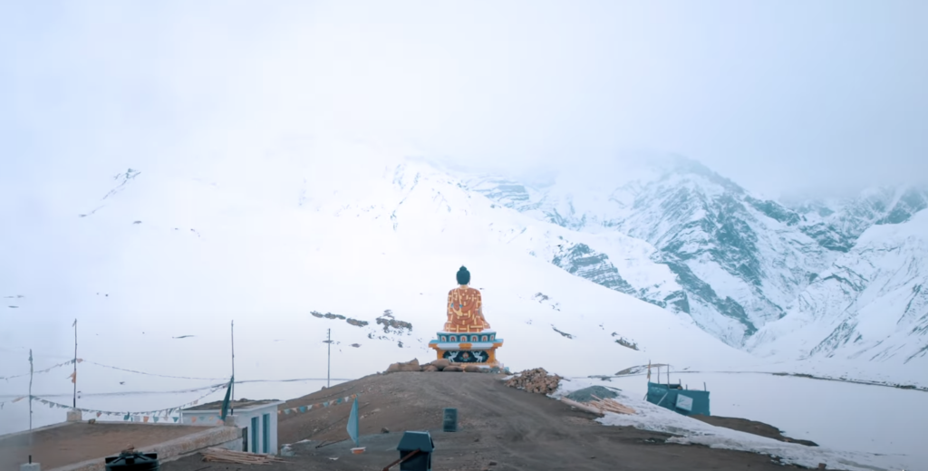 spiti during snowfall in himachal pradesh